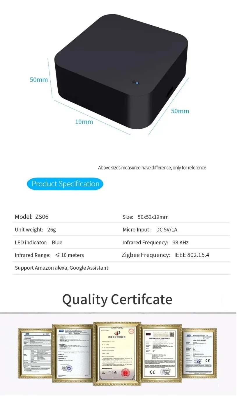 Tuya Zigbee Smart IR Remote Control for Home Automation - Smarsty