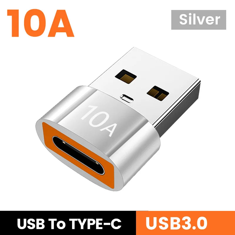 10A OTG USB 3.0 To Type C Adapter USB Female To Type c Male Fast Charging adadpter OTG USB C For Xiaomi Samsung Laptop PC - Smarsty