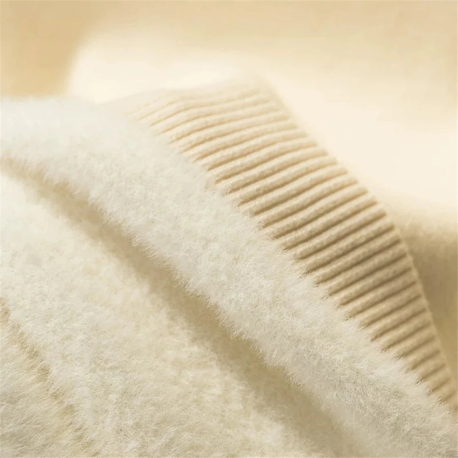 Turtleneck Winter Sweater Women Elegant Thicken Velvet Lined Warm Sueter Knitted Pullover Slim Tops Jersey Knitwear Jumper New - Smarsty