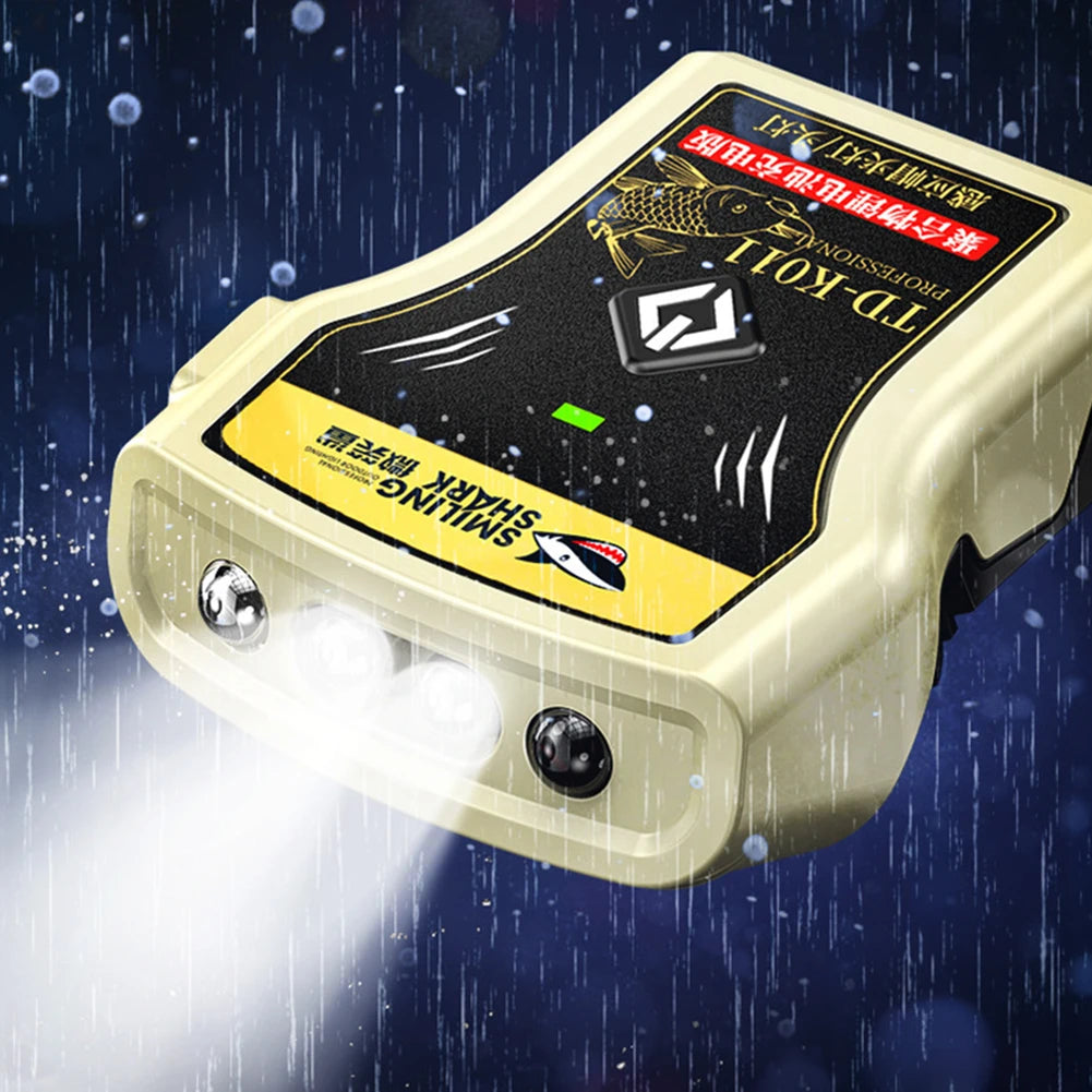 LED Camping Headlamp 200mAh Super Bright Hat Clip Light IPX4 Waterproof Mini Caps Light Headlamp Power Display for Night Fishing