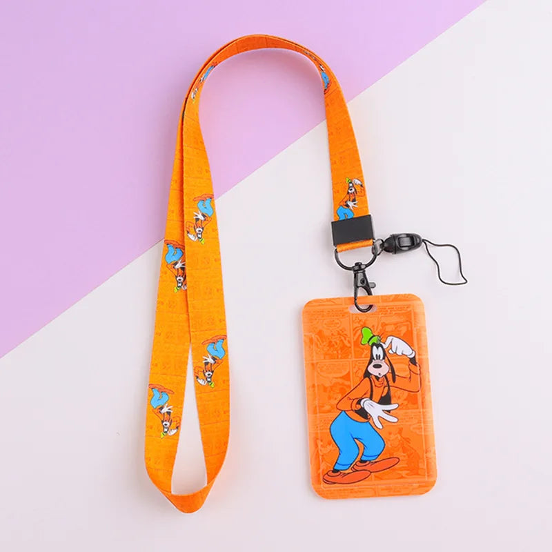 Disney Minnie Card Holders Lanyards Girls Door Card Case Hanging Rope Badge Holder Neck Strap Business Card Small Gift