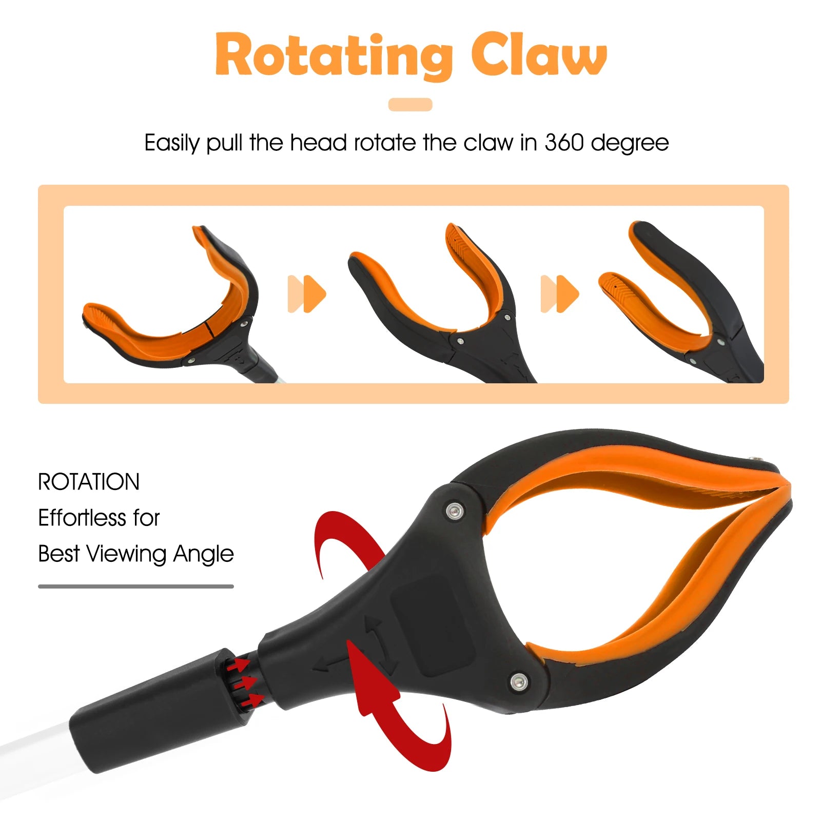 2-Pack Foldable Garbage Clip Litter Reachers Pickers Gripper Extender Hand Tools Environmental Sanitation Garbage Collector