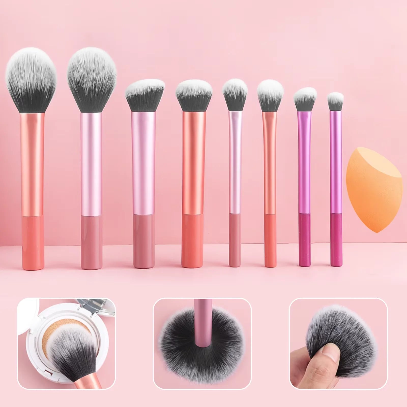 8 Piece Professional Makeup Brush Set for Flawless Application - Smarsty