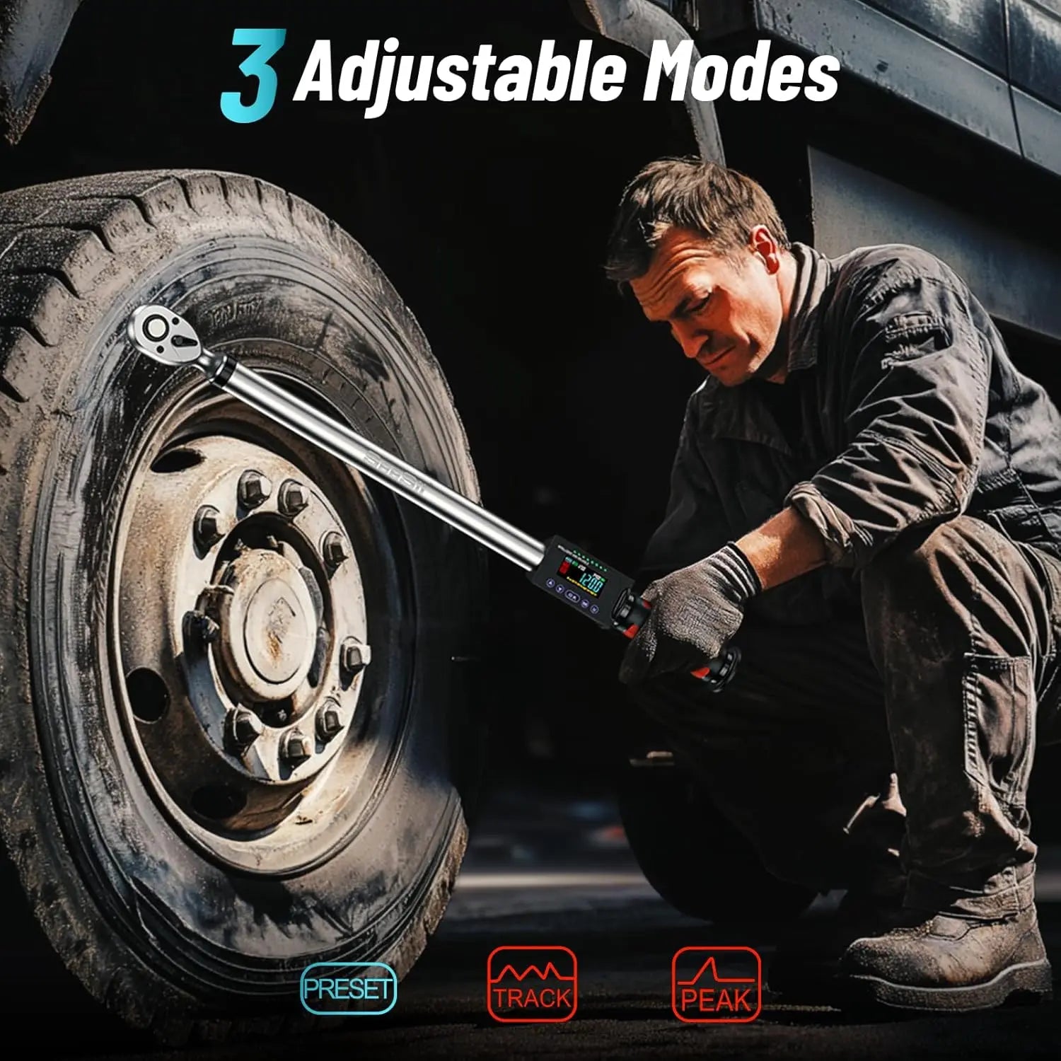 Seesii Digital Torque Wrench 1/2" Drive 340N.m 2% Torque Accuracy Electric Torque Wrench with 3 Adjustable Modes for Car Care