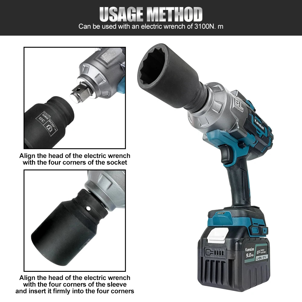 Kamolee 3100NM Brushless Electric Impact Wrench - Smarsty