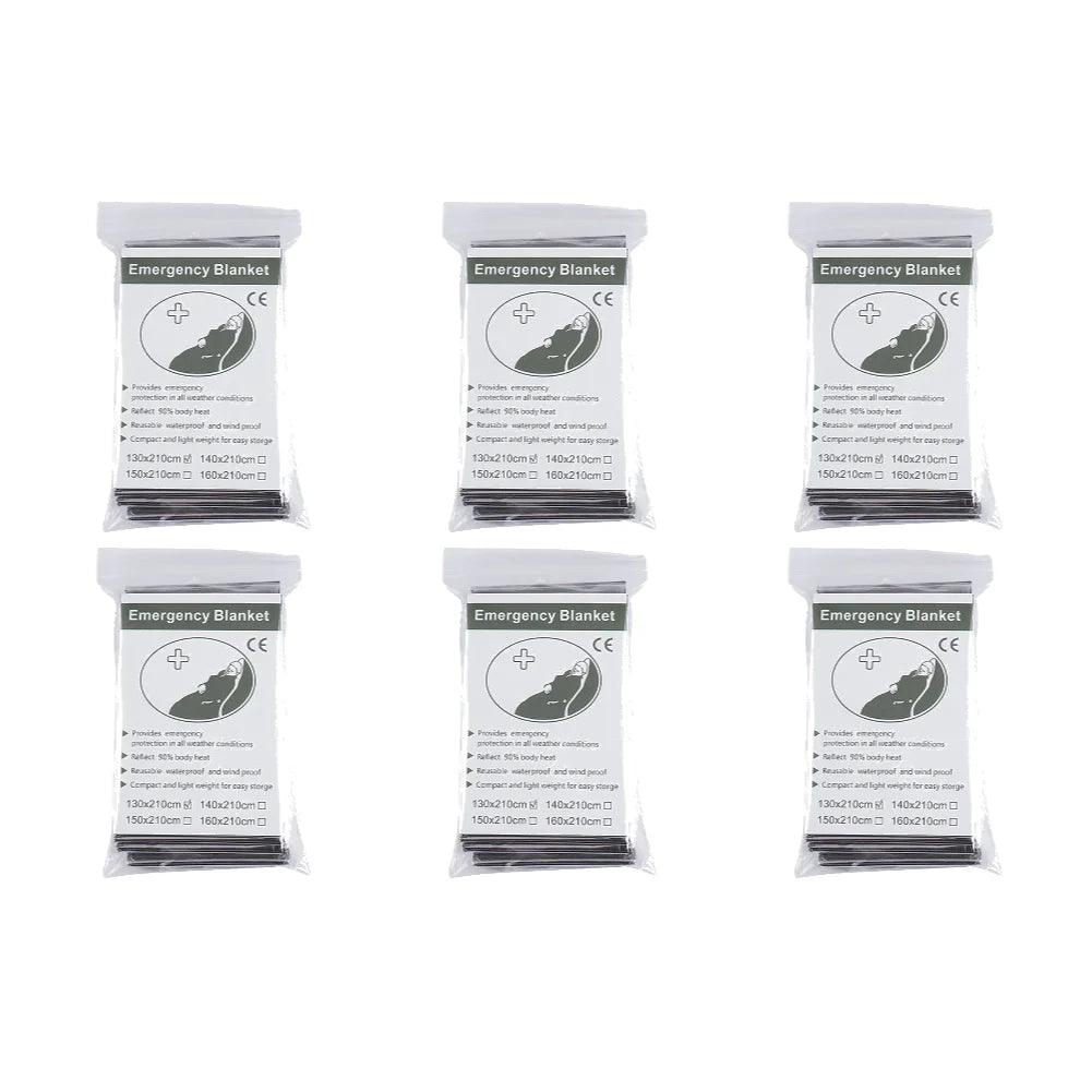 1-10PCS Emergency Blanket Outdoor Survive First Aid Military Rescue Kit Windproof Waterproof Foil Thermal Blanket for Camping by Smarsty
