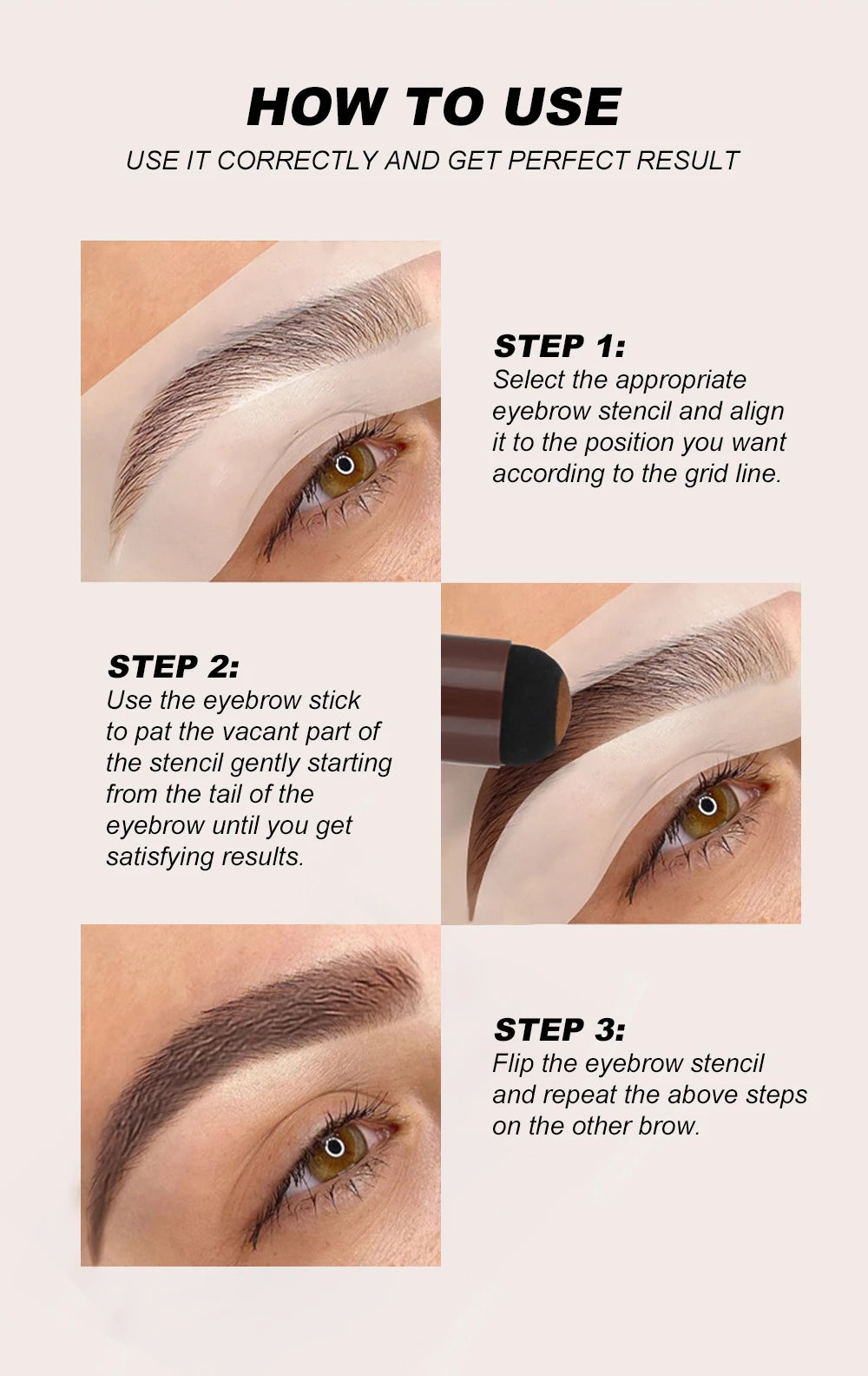 Eyebrow Stamp Stencil Kit for Long-Lasting Waterproof Makeup - Smarsty