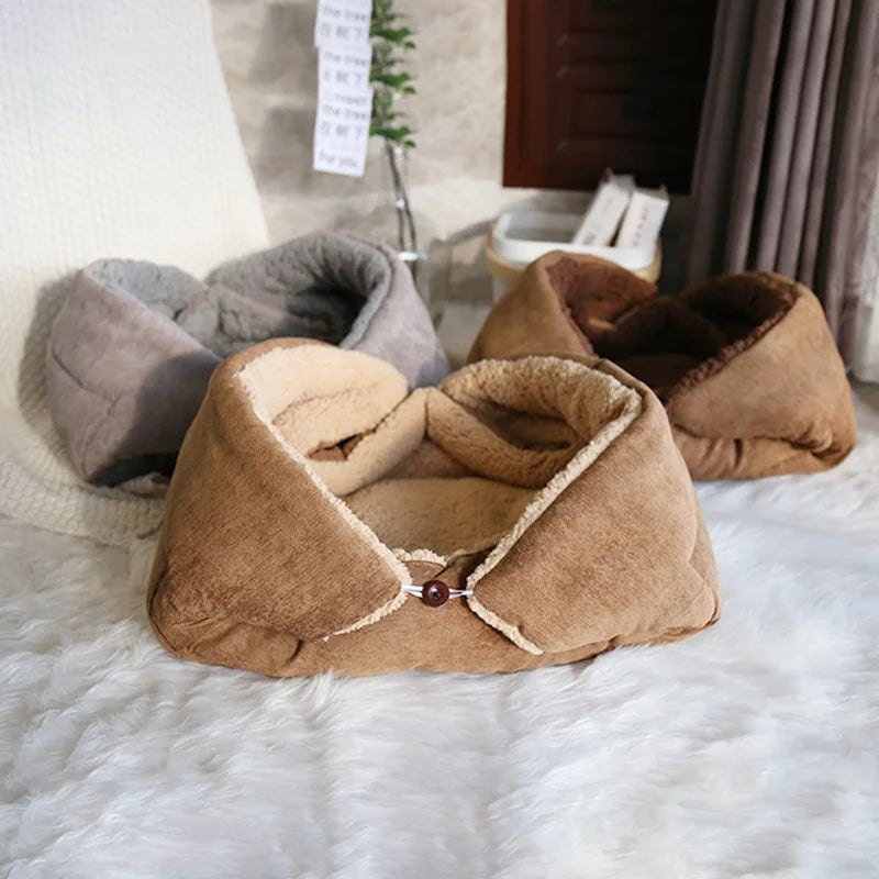 Warm Thickened Cat Bed Foldable Plush Pet Mat - Smarsty