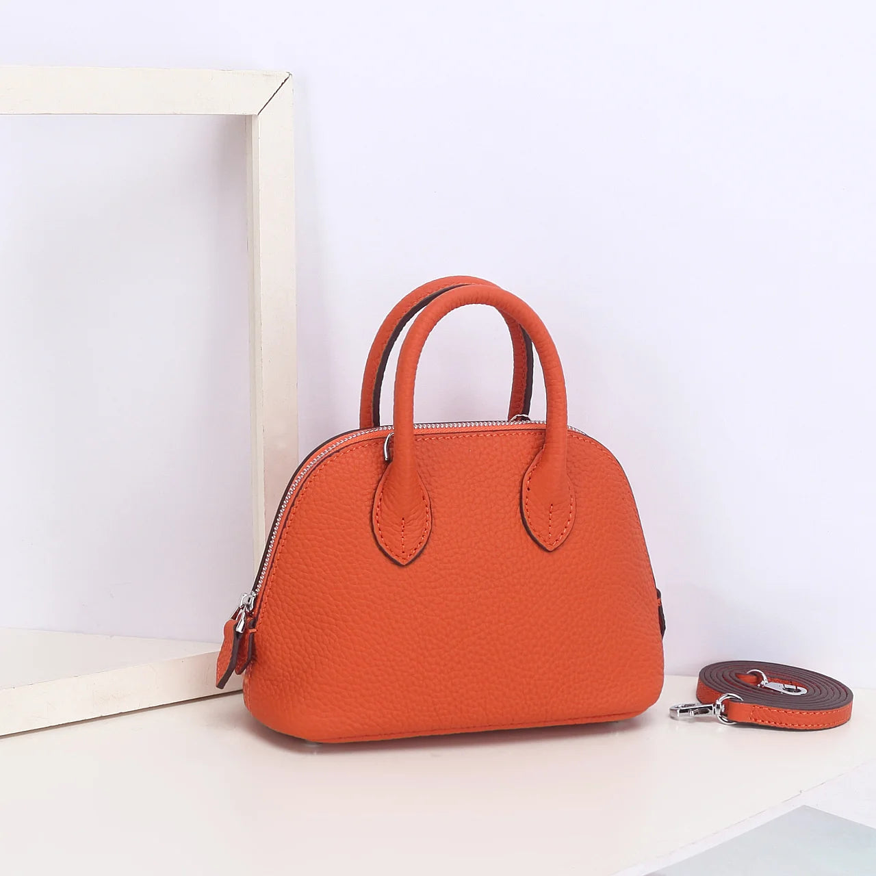 Cow Leather Shell Bag Crossbody Women Messenger Style - Smarsty