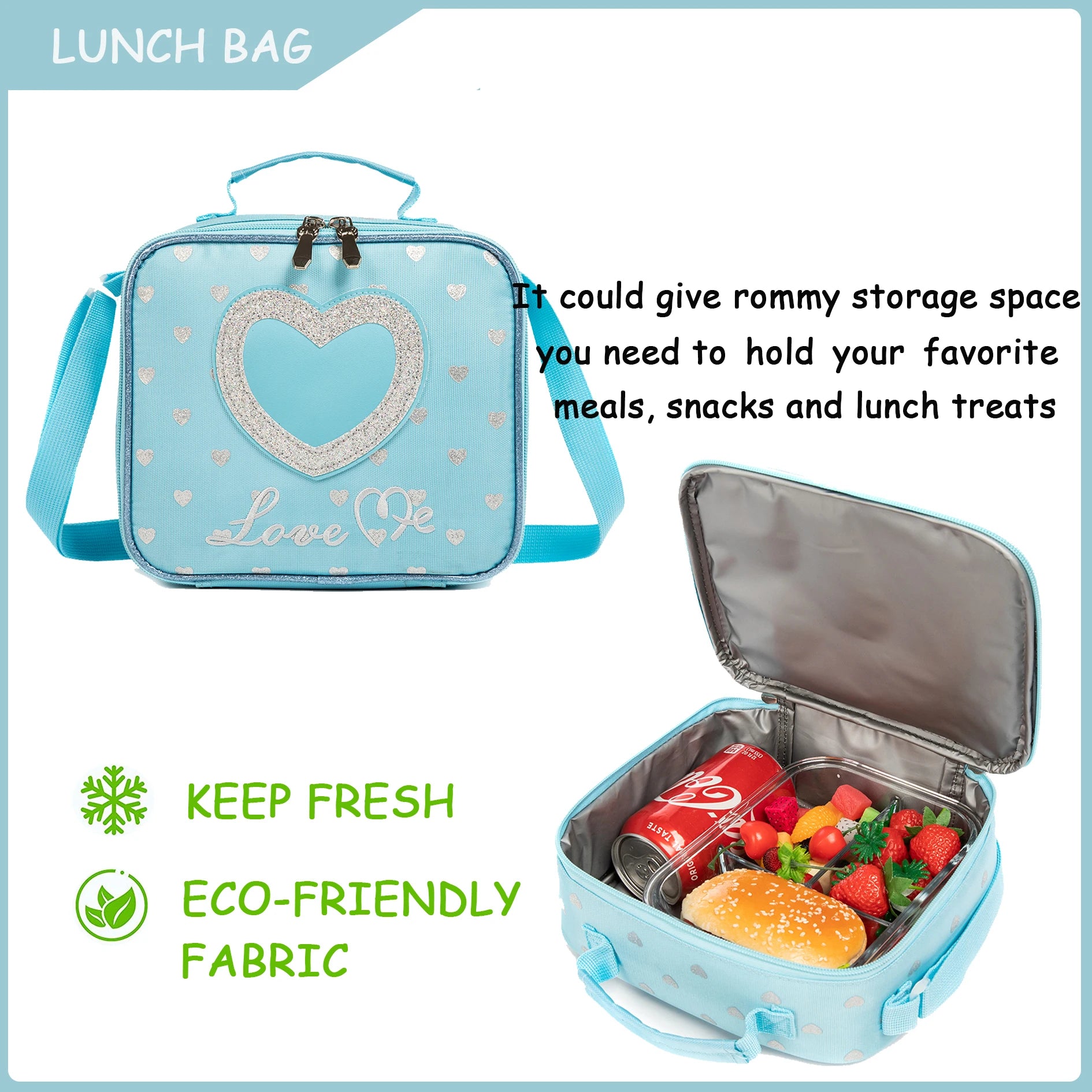 Girls School Backpack With Lunch Bag And Pencil Case - Smarsty