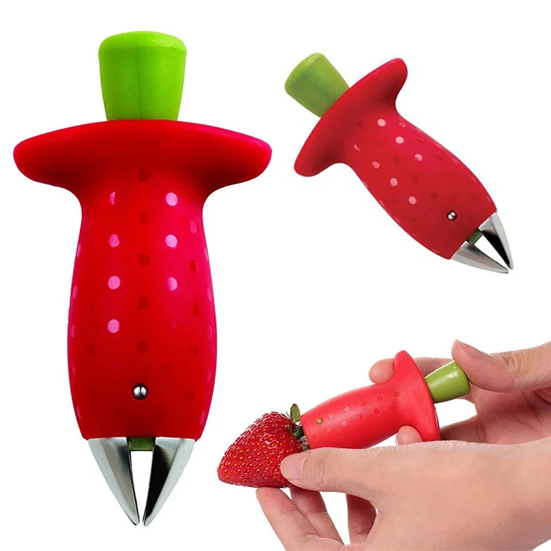 Strawberry Slicer Cutter Strawberry Corer Strawberry Huller Fruit Leaf Stem Remover Salad Cake Tools Kitchen Gadget Accessories by Smarsty