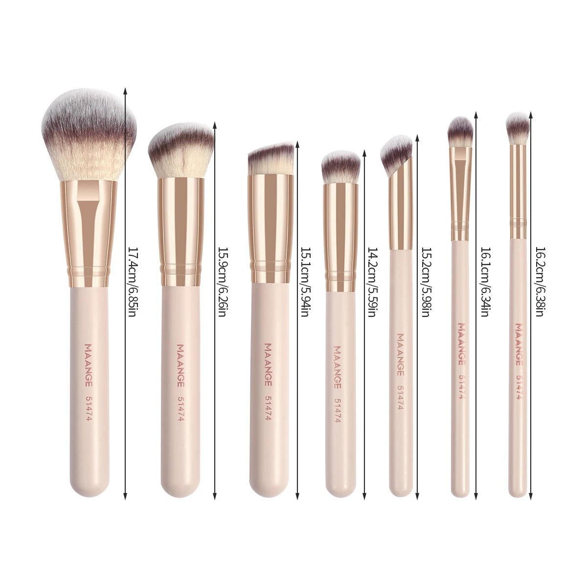 MAANGE 7 Piece Makeup Brush Set for Flawless Application - Smarsty