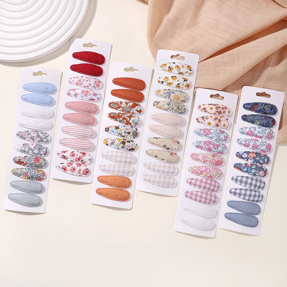 Newborn Cotton Hair Bow Snap Clips Set - Smarsty