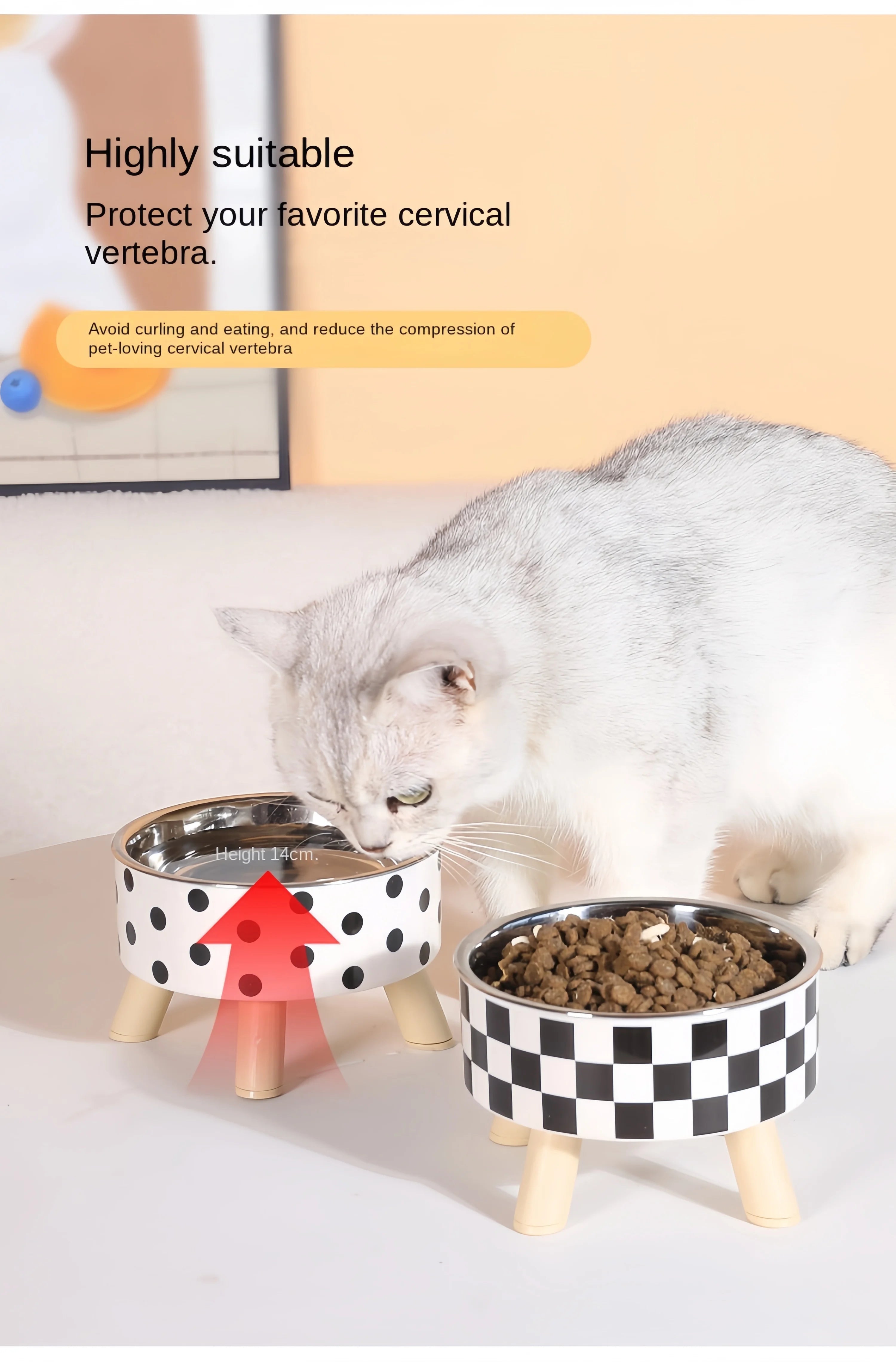 Elevated Cat Feeder Bowl for Comfortable Feeding - Smarsty