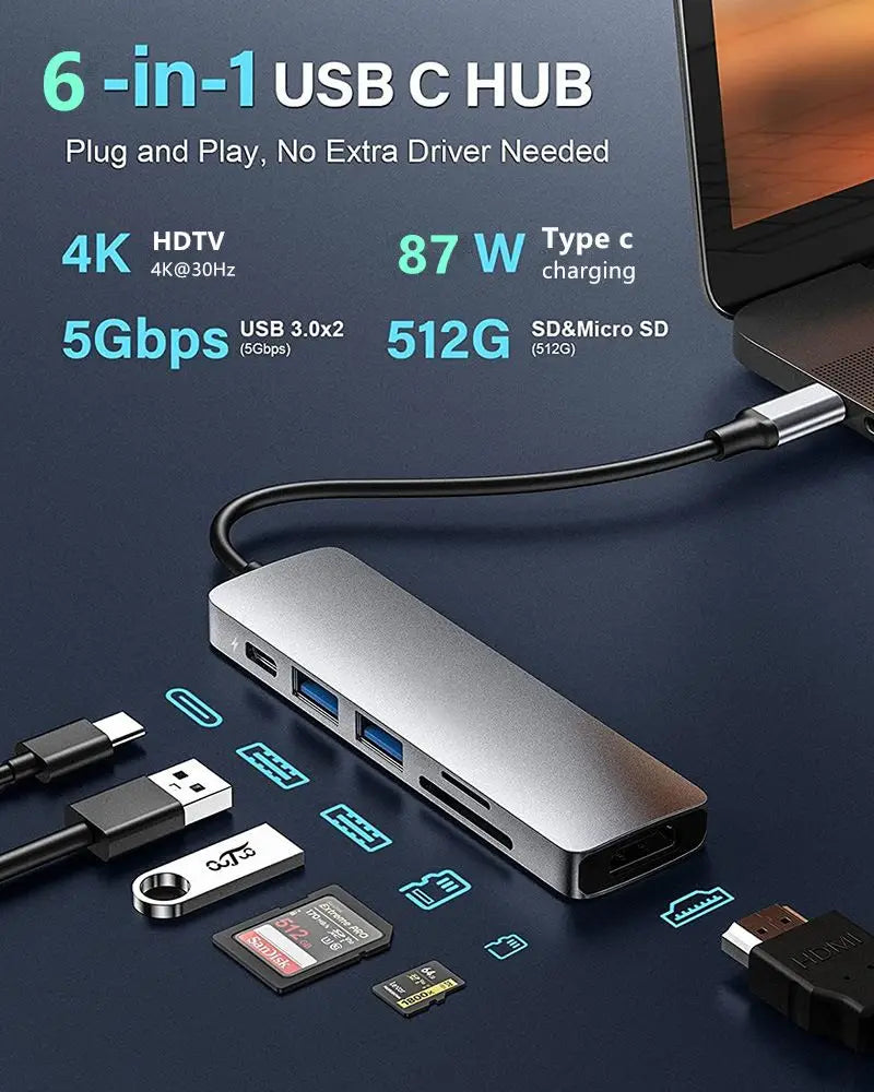 USB C Hub With 4K HDMI PD Fast Charging DockingStation