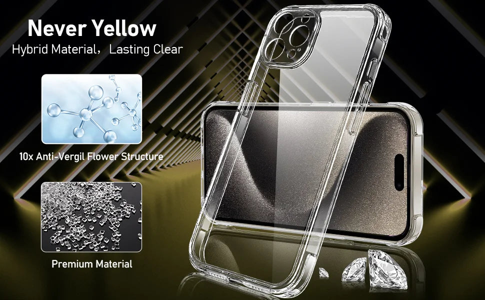 Smarsty Transparent Shockproof IPhone Case With Ring Stand -