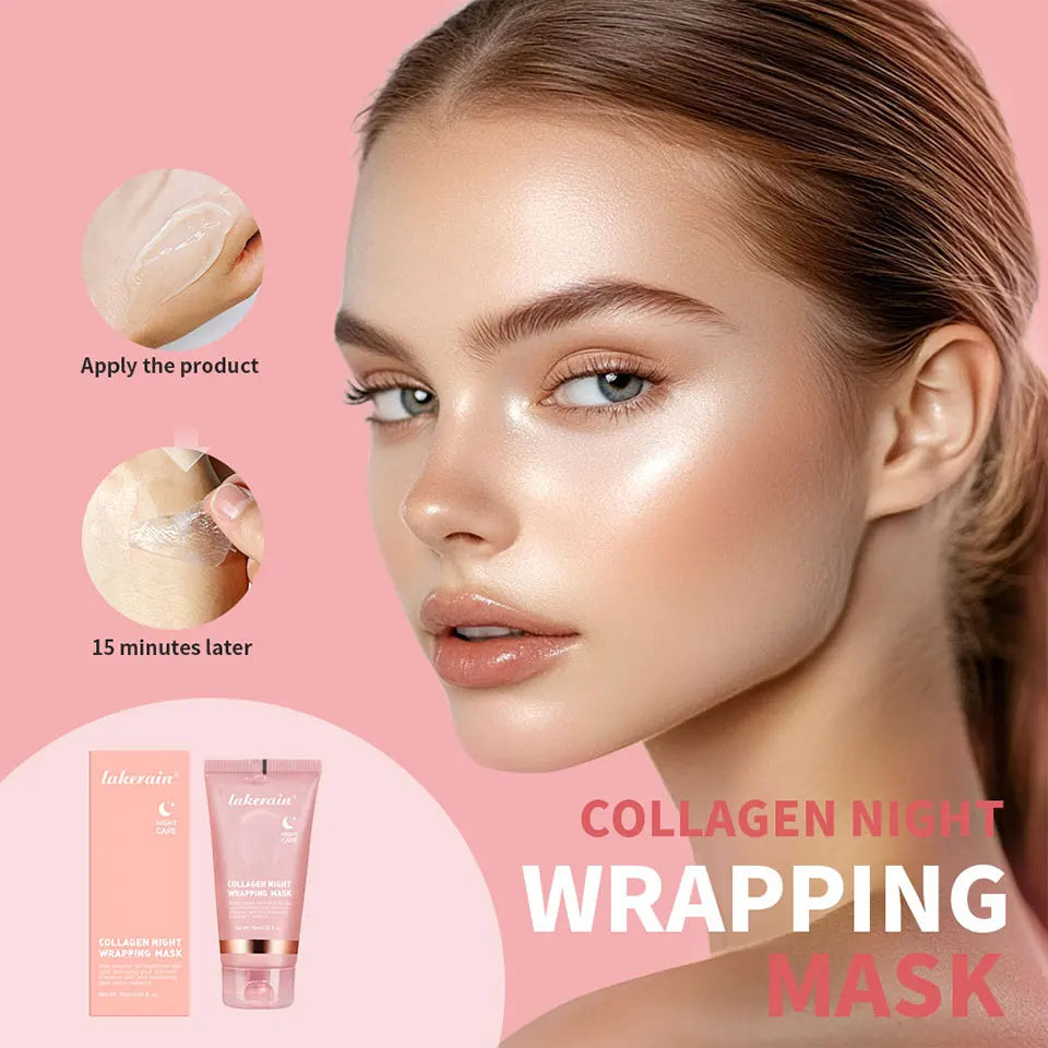 Night Collagen Wrapping Mask Rejuvenation Moisturizing Brightening Korean Face Mask Make Glowy Skin Elasticity Facial Mask - Smarsty