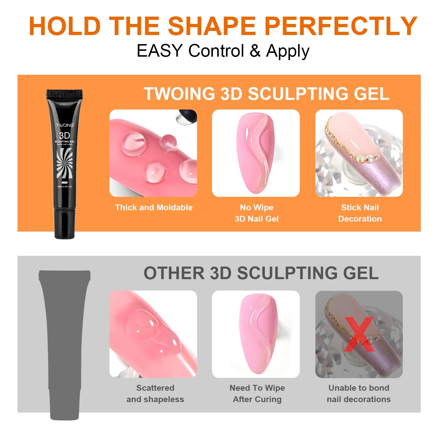 3D Nail Art Gel 10ml for Intricate DIY Designs - Smarsty