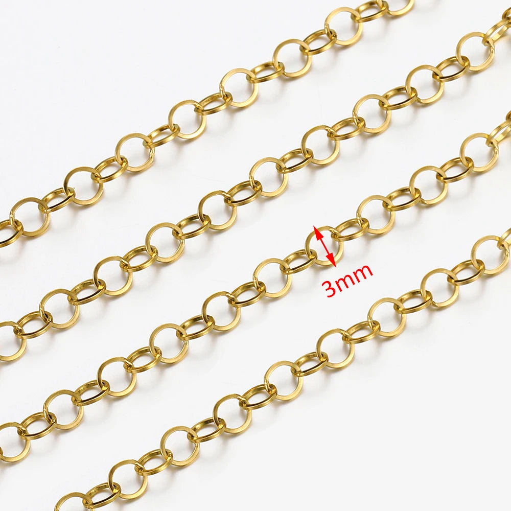 No Fade 2 Meter Stainless Steel Chain For Jewelry Making - Smarsty