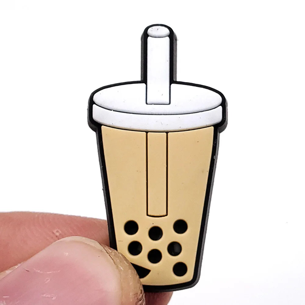 20pcs Food Series Cake Pizza PVC Shoe Charms Accessories Clogs Bubble Slides Sandals Shoe Buckles Decorations Pins Kids Gifts