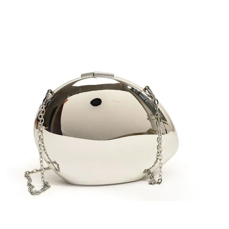 Designer Acrylic Shell Clutch Bag Metallic Evening Purse - Smarsty