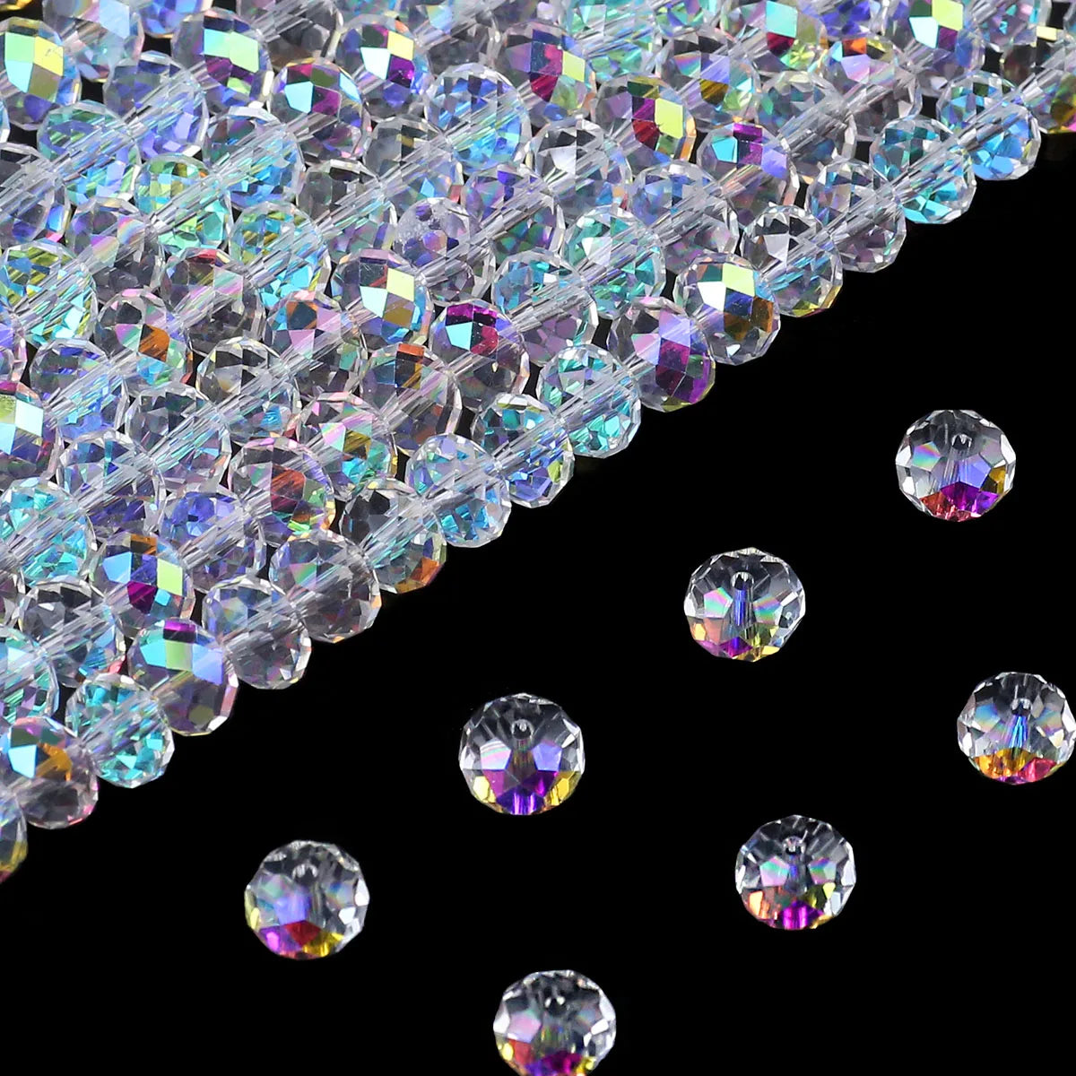 Austrian Crystal Beads Transparent AB Finish Various Sizes - Smarsty