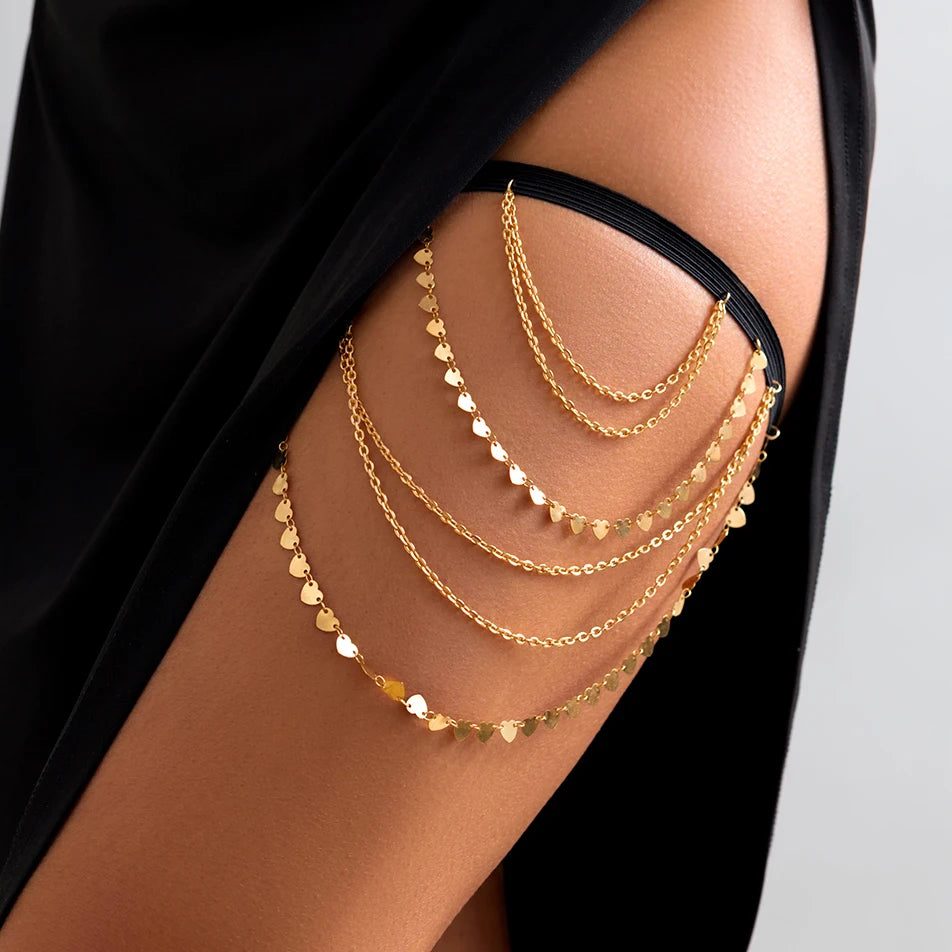 Boho Chic Elastic Band Leg Chain Body Jewelry - Smarsty