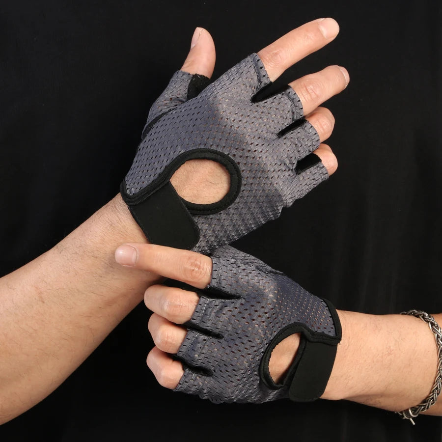 Breathable Ice Silk Fingerless Cycling Gloves Anti Slip - Smarsty