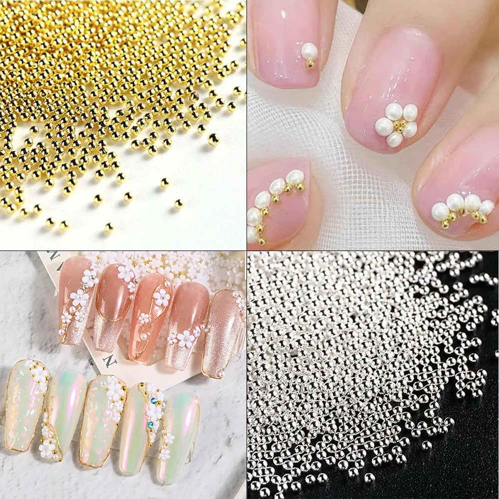 Mini Caviar Beads Nail Art Set with Magnetic Pen - Smarsty