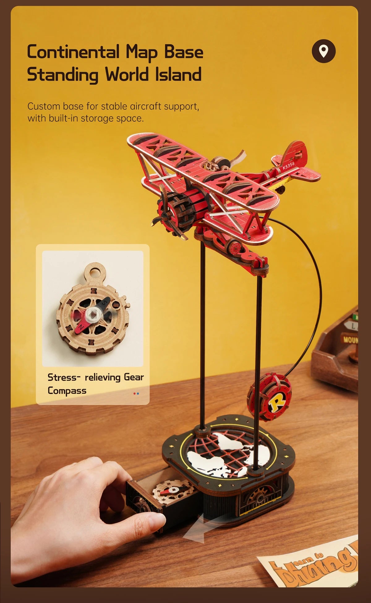 Robotime Rokr Gravity Swing Model Building Kit 3D Wooden Puzzle kit Sky Captain kit Ocean Fisher kit Best Gifts for Adults Teens