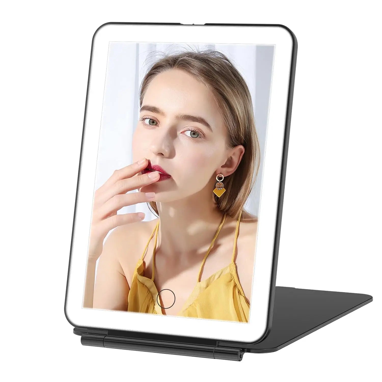 LED Foldable Travel Makeup Mirror with Rechargeable Light - Smarsty
