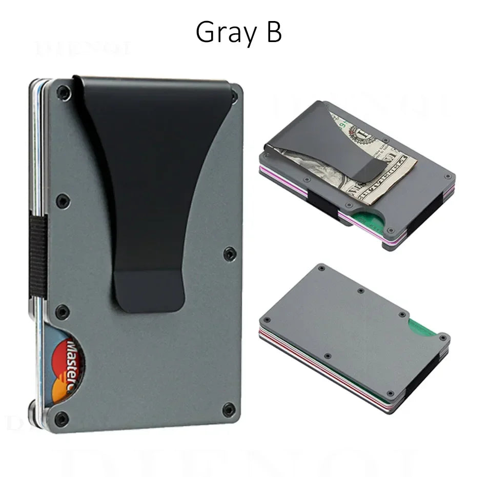 Carbon Fiber Metal Minimalist Slim Credit Card Holder Wallet Carteira for Men Cartera Tarjetero Hombre RFID Bank Cardholder Case