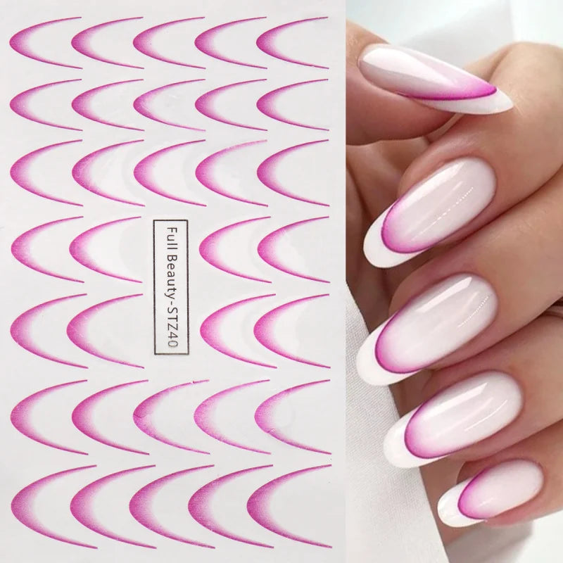 Gradient French Nail Art Stickers for Stunning Ombre Manicures - Smarsty