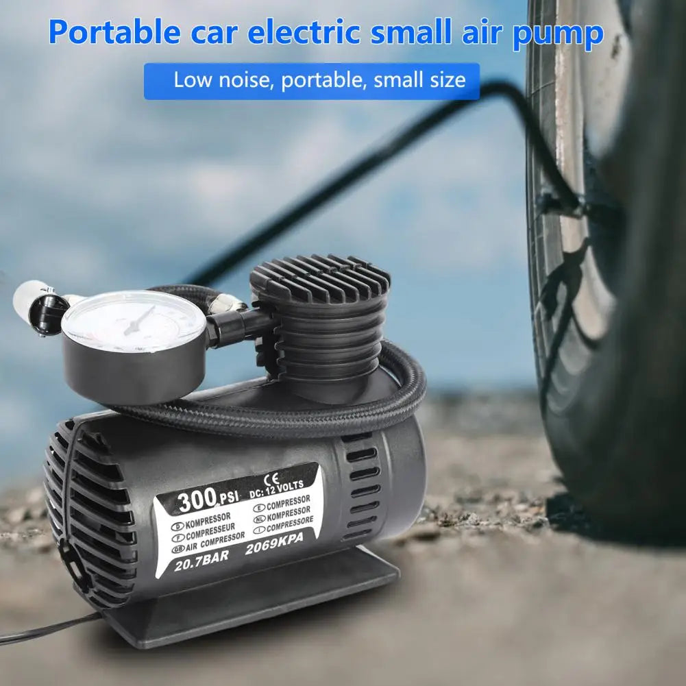 300PSI 12V Mini Air Compressor Auto Car Electric Tire Inflator Pump Mini Air Compressor Auto Electric Air Pump Car Tire Inflator