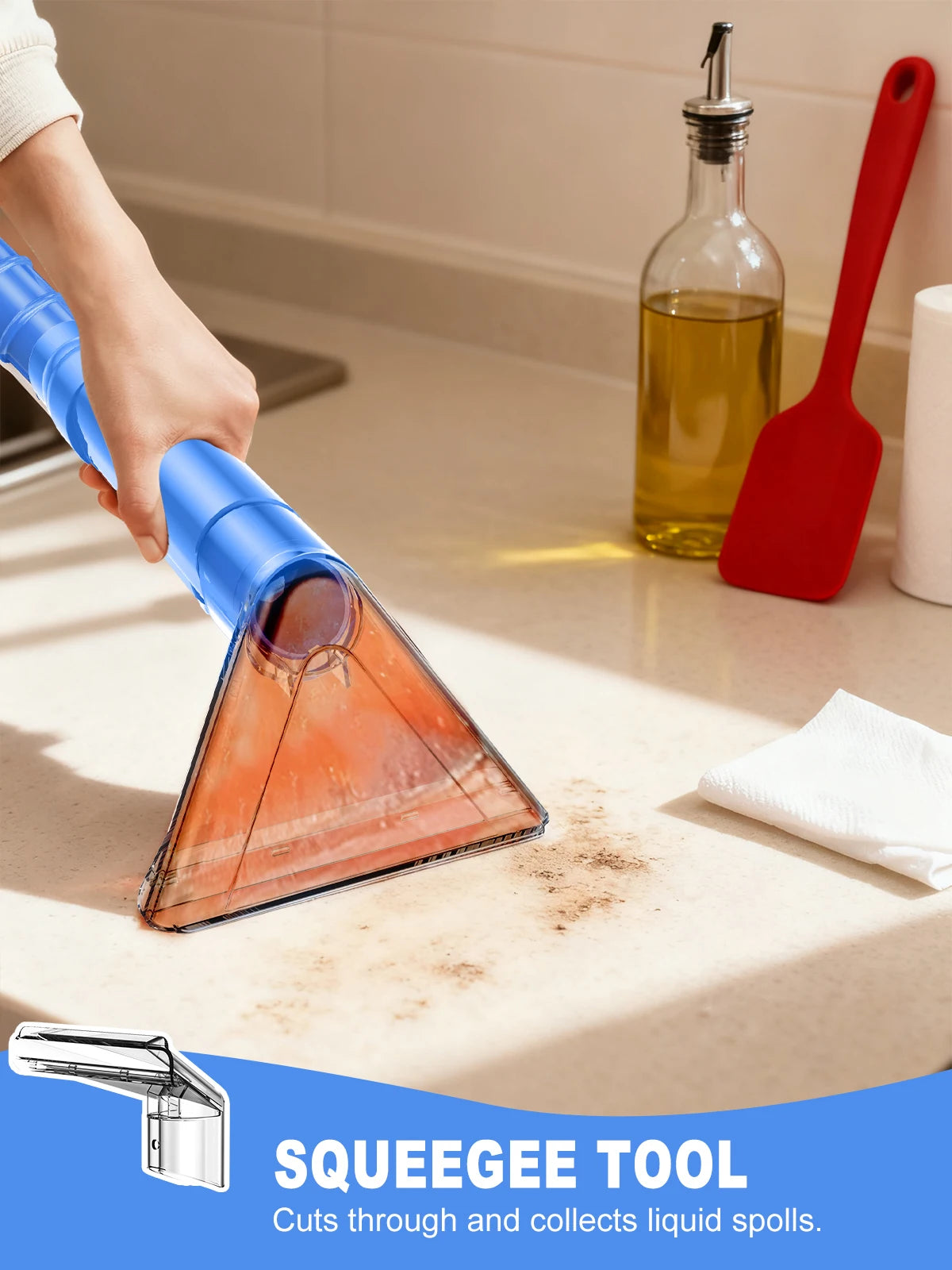 Carpet + Upholstery Cleaner Machine, 32Kpa Powerful Suction w/ 5 Cleaning Tools,Lightweight for Rug,Carpet,Car Seats,Pets,Stairs