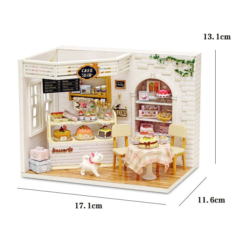 DIY Wooden Miniature Doll House Model Building Kits Small House Toy With Furniture For Children Gift Wooden Crafts Dollhouse by Smarsty