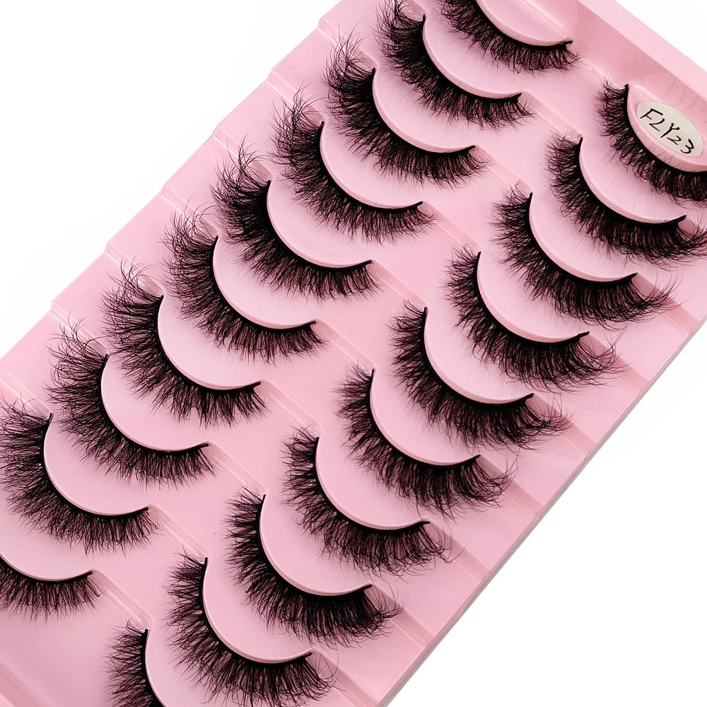 10 Pairs Handmade Faux Mink Eyelashes for Natural Look - Smarsty