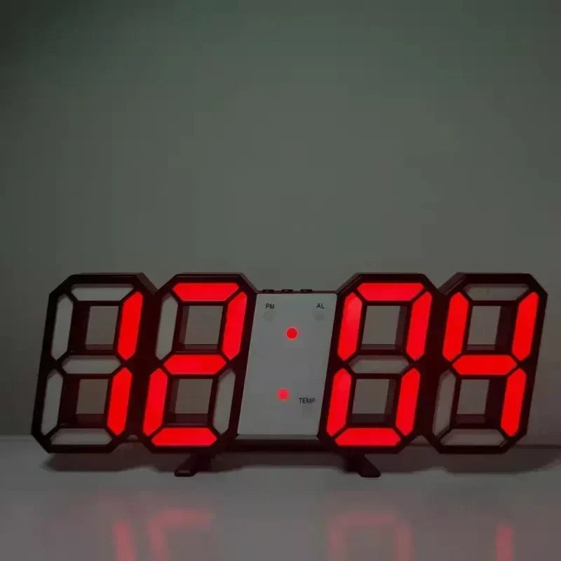 3D LED Digital Alarm Clock with Date and Temperature - Smarsty