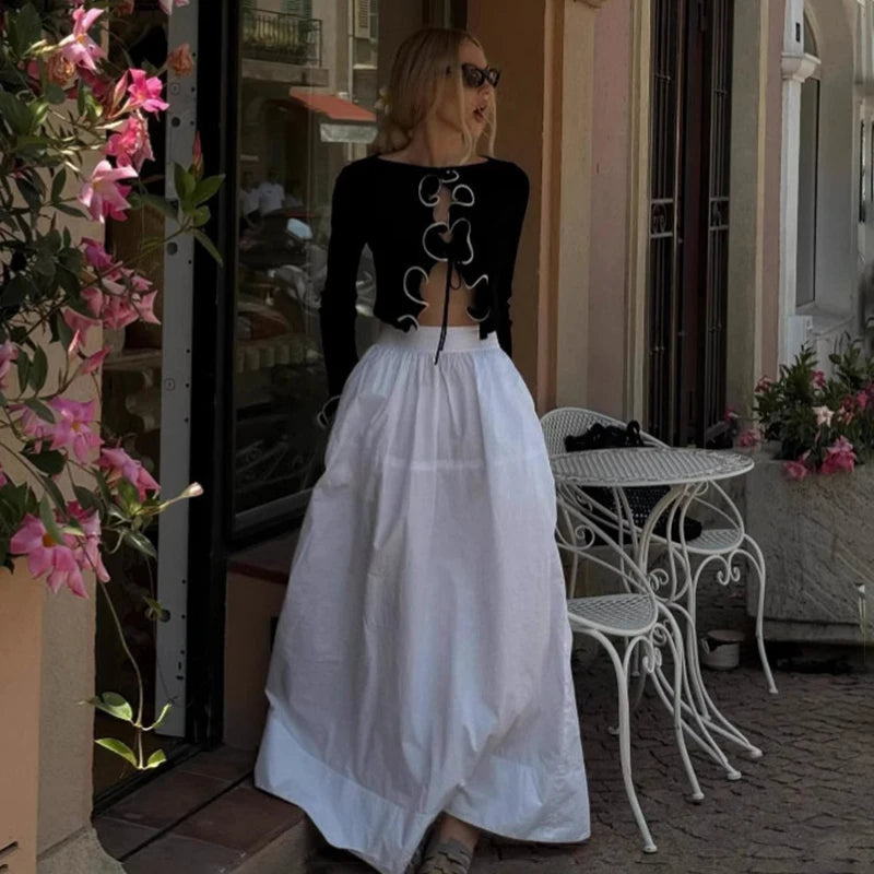TARUXY 2025 New Fungus Long Sleeve Knitted Cardigan Female Contrast Color Splice Short Top Lace Up Bodycon Sweater Cardigan Lady - Smarsty