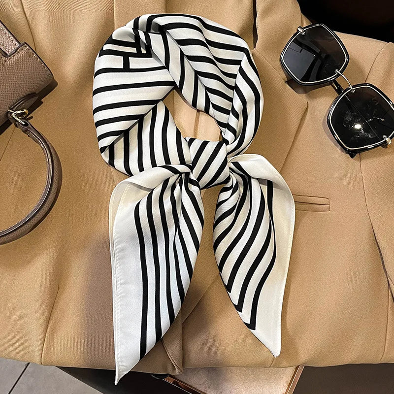Luxury Silk Square Scarf Soft Satin Neck Hair Tie - Smarsty