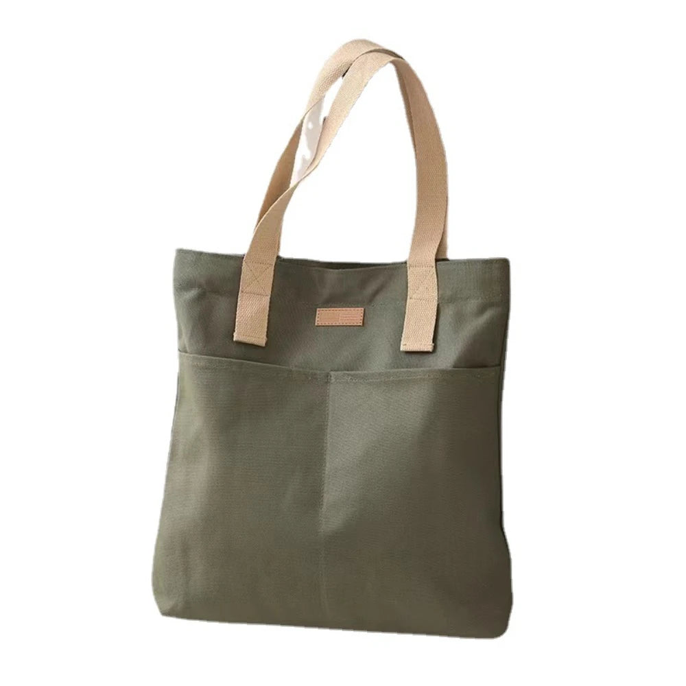 Canvas Tote Bag Large Capacity Womens Handbag For Commuting - Smarsty