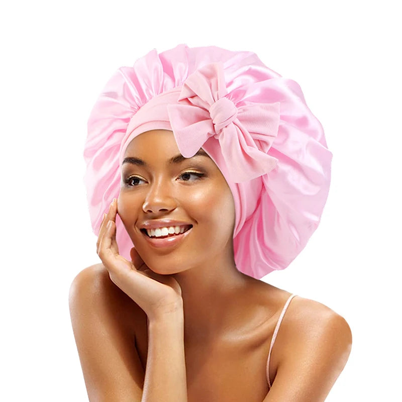 Adjustable Satin Sleeping Hat Elastic Tie For Hair Care - Smarsty