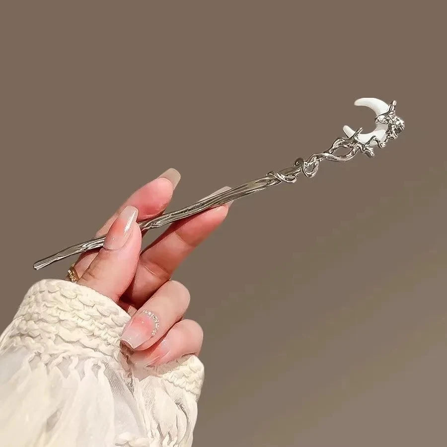 Romantic Moonstone Star Hair Stick for Trendy Girls - Smarsty