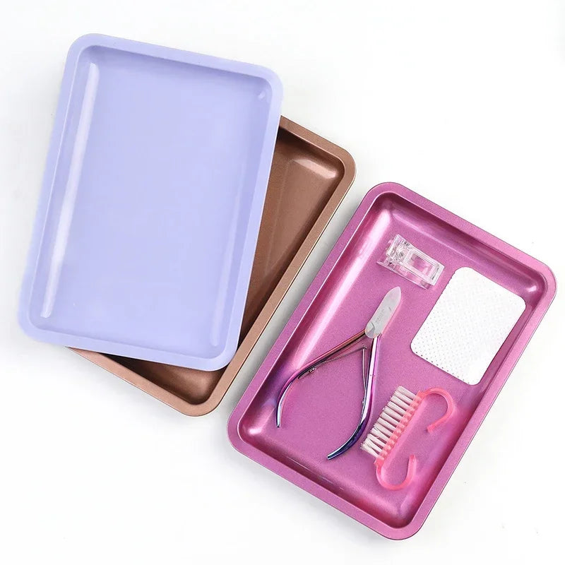 Stainless Steel Nail Art Storage Tray with Versatile Functionality - Smarsty