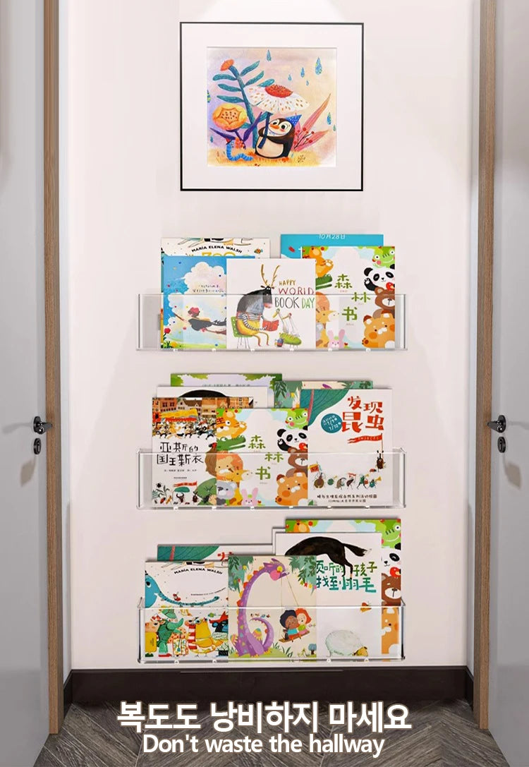 Organizer Picture Book Display Cabinet Bookshelf Children's Wall Behind the Door Reading Magazine Storage Wall Hanging Bookshelf by Smarsty