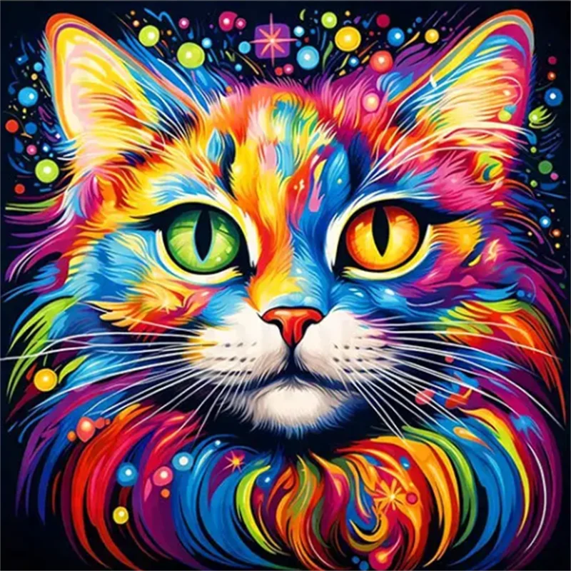 Colorful Cat Diamond Painting Kit for Stunning Wall Art - Smarsty