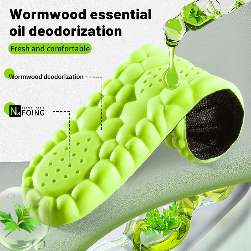 4D Sport Insole Super Soft Shoes Sole Pads for Feet Shock Absorption Baskets Shoe Sole Arch Support Orthopedic Inserts - Smarsty