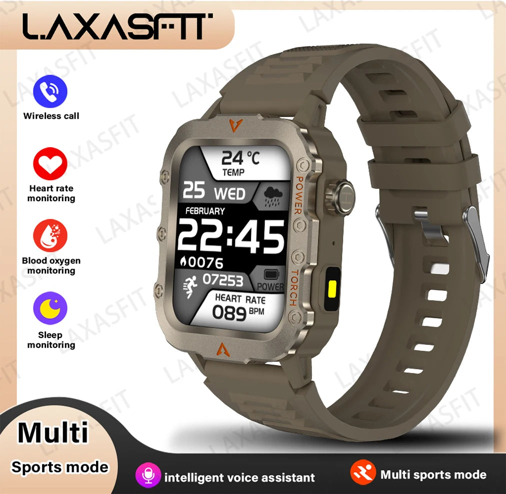 LAXASFIT Outdoor Military Smartwatch with Fitness Tracking - Smarsty