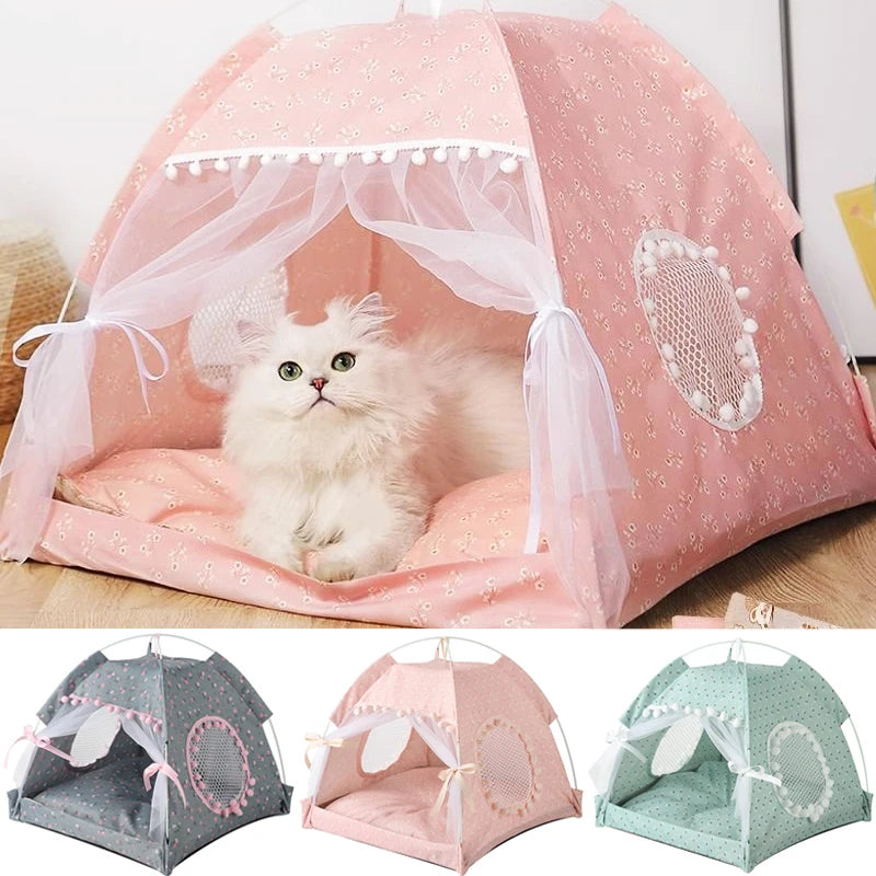 Foldable Cat Tent Bed for All Seasons - Smarsty