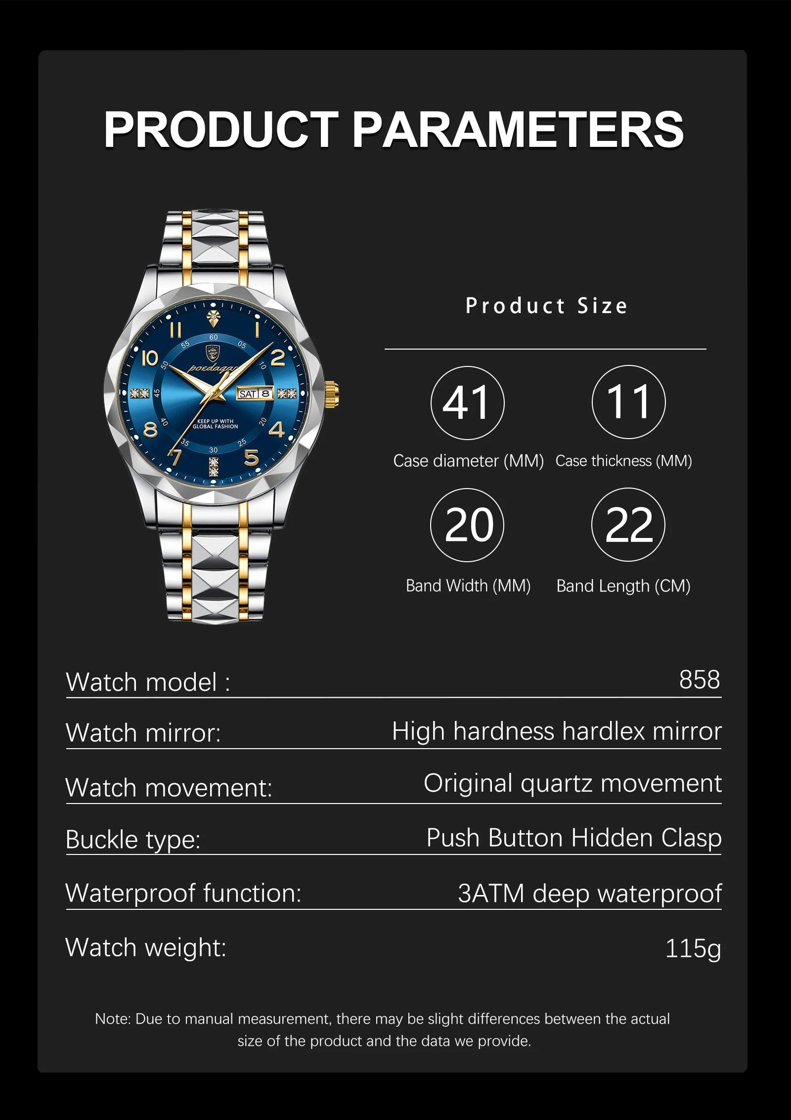 Luxury Waterproof Quartz Watch for Men with Luminous Dial - Smarsty